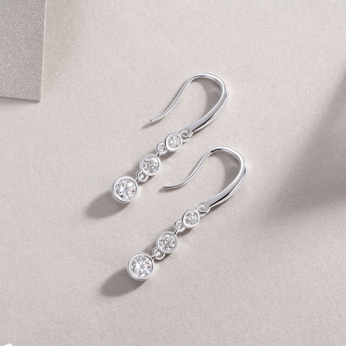 Classic Multi-Diamond Moissanite S925 Silver Drop Earrings