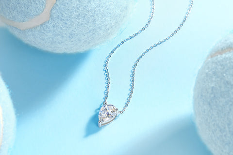 Pear-Shaped Moissanite Pendant Necklace in S925 Sterling Silver - Modern Elegant Fine Jewelry