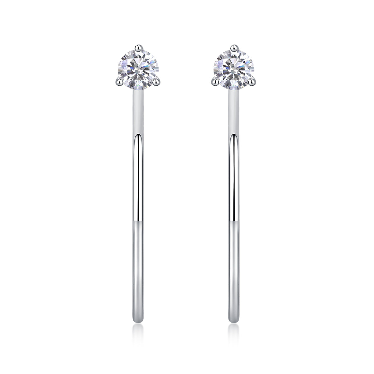 S925 Silver Moissanite Stud Earrings Elegant Minimalist Design
