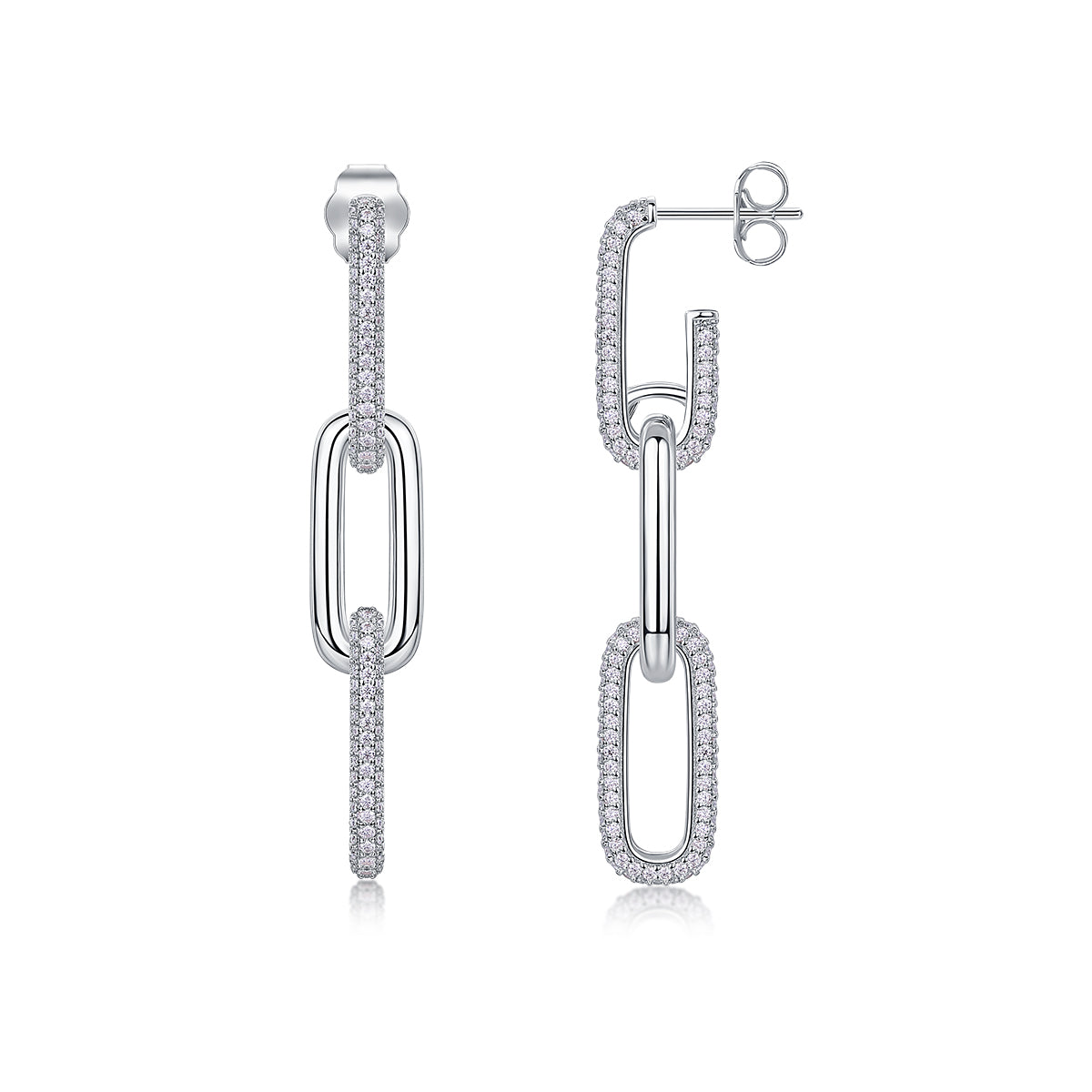 1Chain Luxury Moissanite Sterling Silver Earrings Stud Set