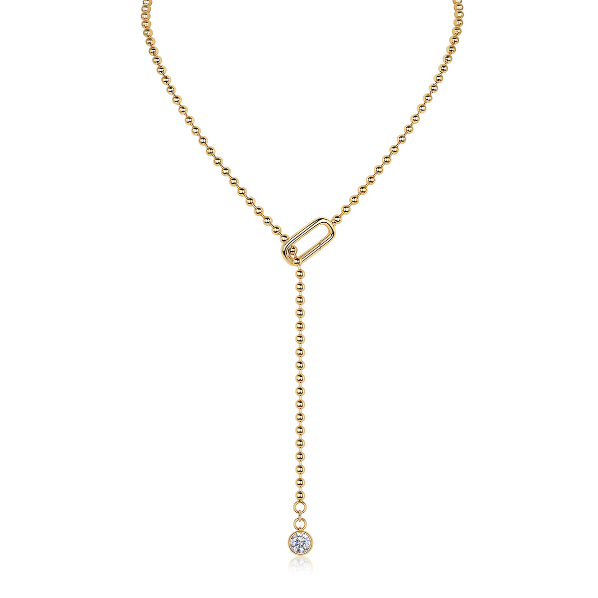 1Carat Moissanite Tassels Luxury Pendant Necklace in S925 Silver