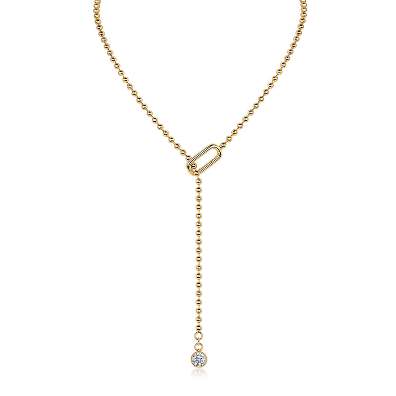 1Carat Moissanite Tassel Pendant Necklace in S925 Silver Modern Elegant Fine Jewelry - 1