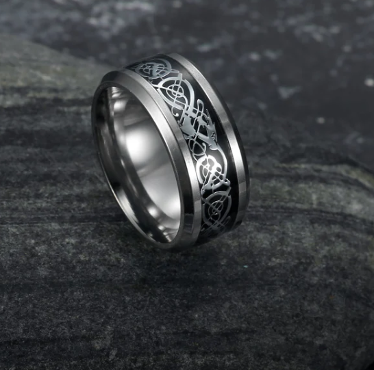 Asgard Basilisk Scale Titanium Steel Ring - 4