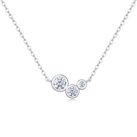 S925 Sterling Silver Moissanite Pendant Necklace Fashion Jewelry