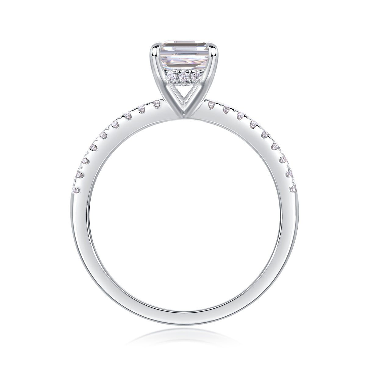 S925 Silver 1Square Moissanite Ring Luxury Fashion Set