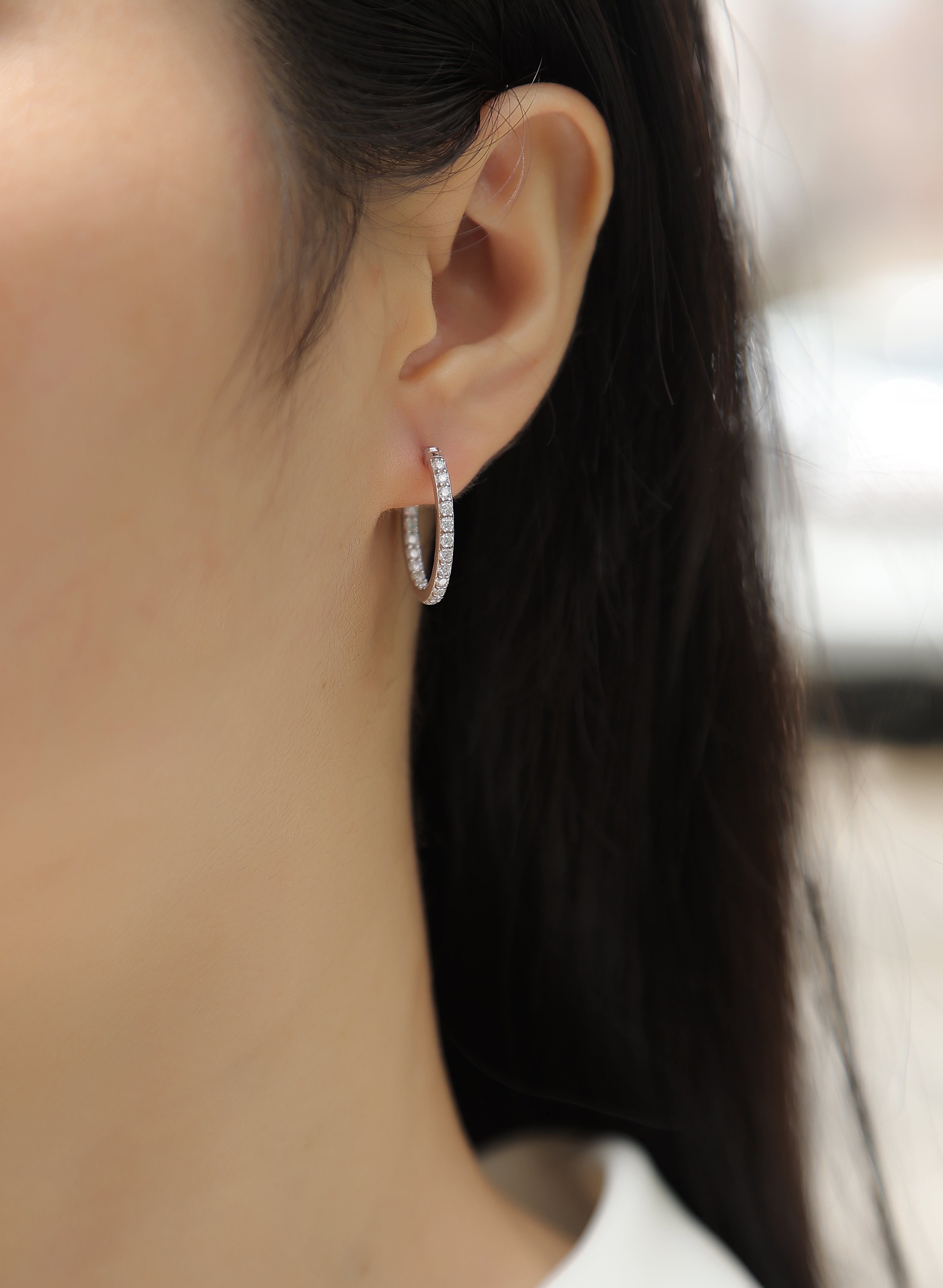 S925 Silver Moissanite Hoop Earrings Luxury Diamond Stud Earrings