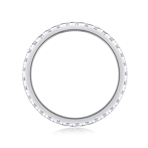 S925 Silver Moissanite Row Ring Elegant Thin Band