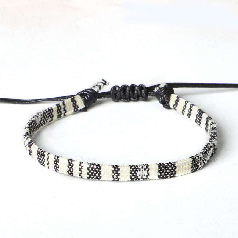 Bohemian Hand Woven Rainbow Color Cloth Anklet