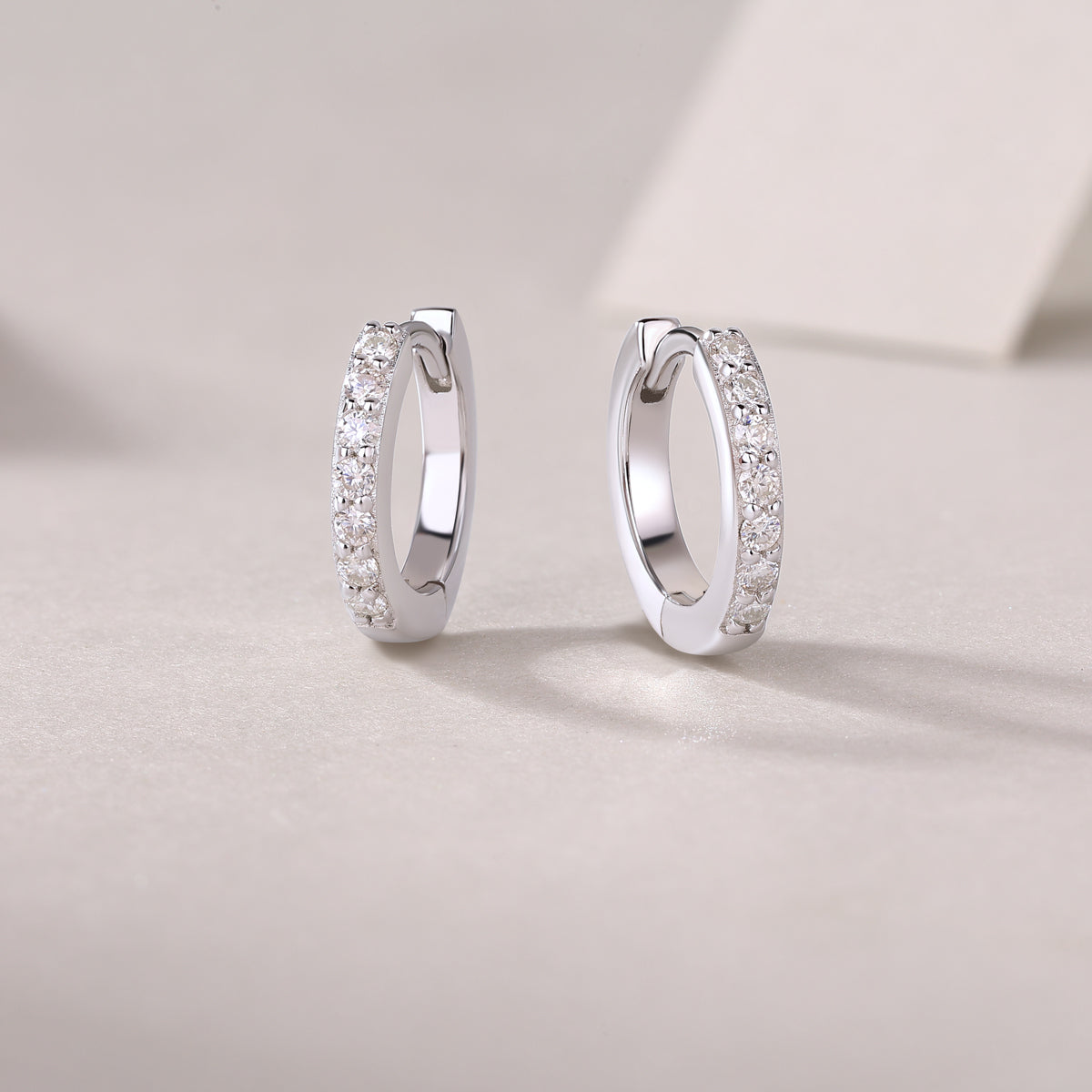 S925 Silver Moissanite Hoop Earrings Luxury Studs