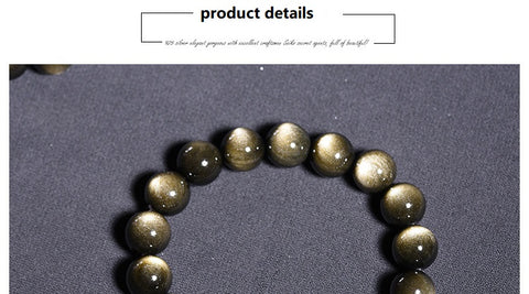 Natural Laps Gold-Tone Beaded Bracelet Unisex Fashion Jewelry
