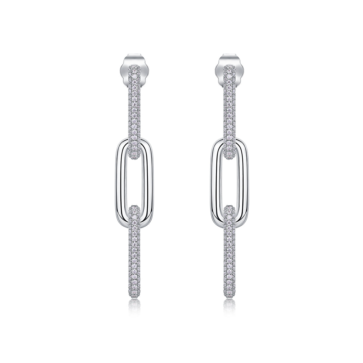 1Chain Luxury Moissanite Sterling Silver Earrings Stud Set