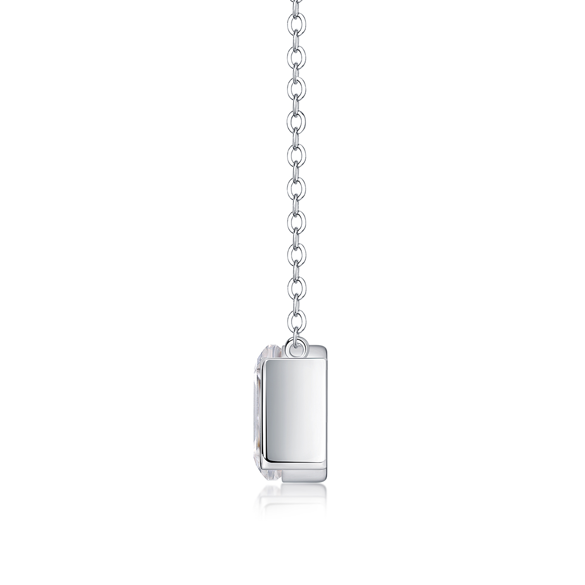 S925 Sterling Silver Moissanite Pendant Necklace Octagonal 9x11mm Elegant Silver Jewelry