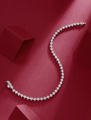 Luxury S925 Silver Moissanite Tennis Bracelet Elegant Sparkling Design