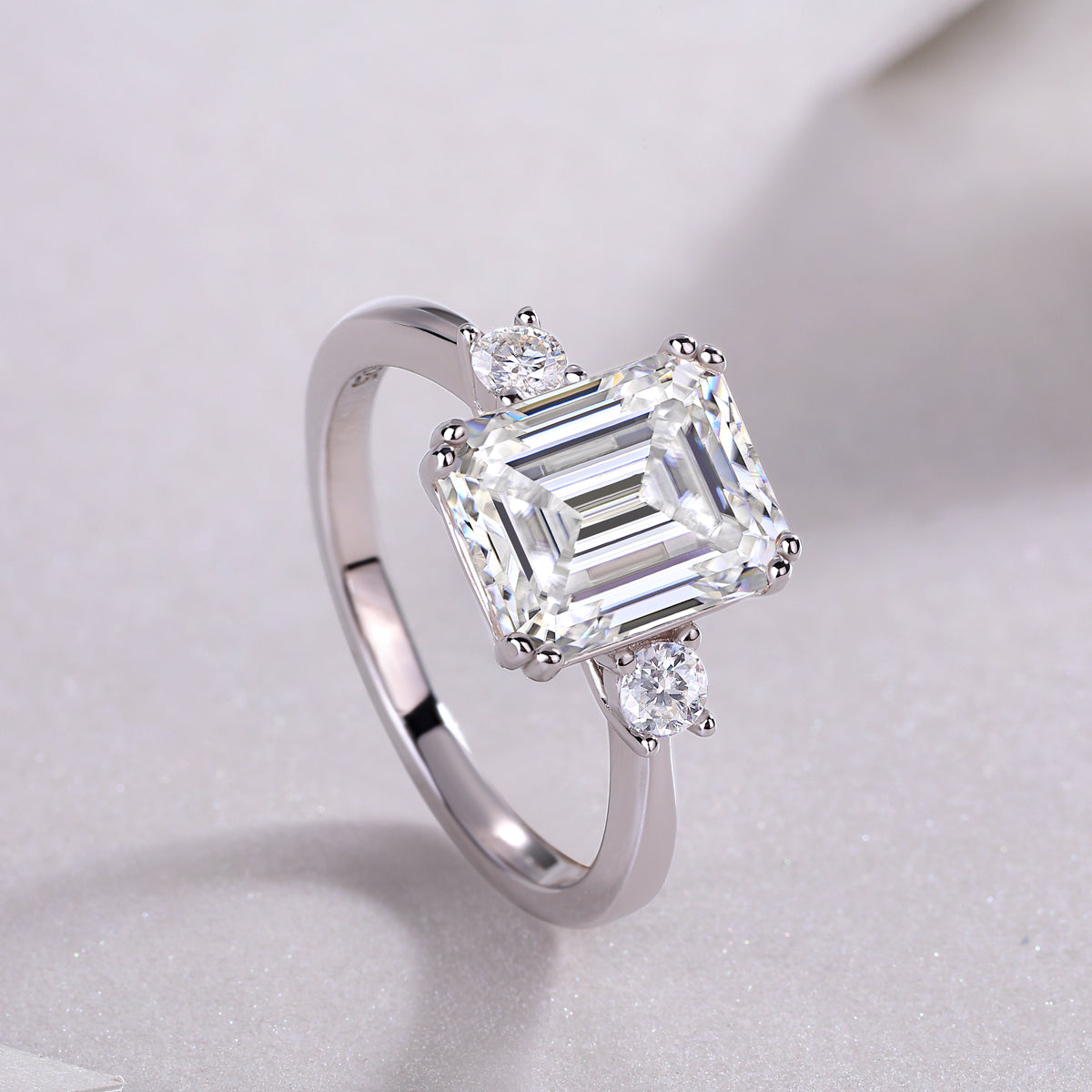 Luxury Moissanite Octagonal Ring in S925 Silver Bridal Jewelry