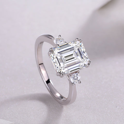 Luxury Moissanite Octagonal Ring in S925 Silver Bridal Jewelry