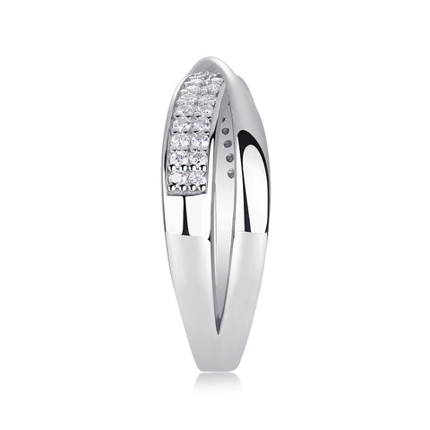 S925 Silver Moissanite Wrap Around Ring Modern Elegant Fine Jewelry
