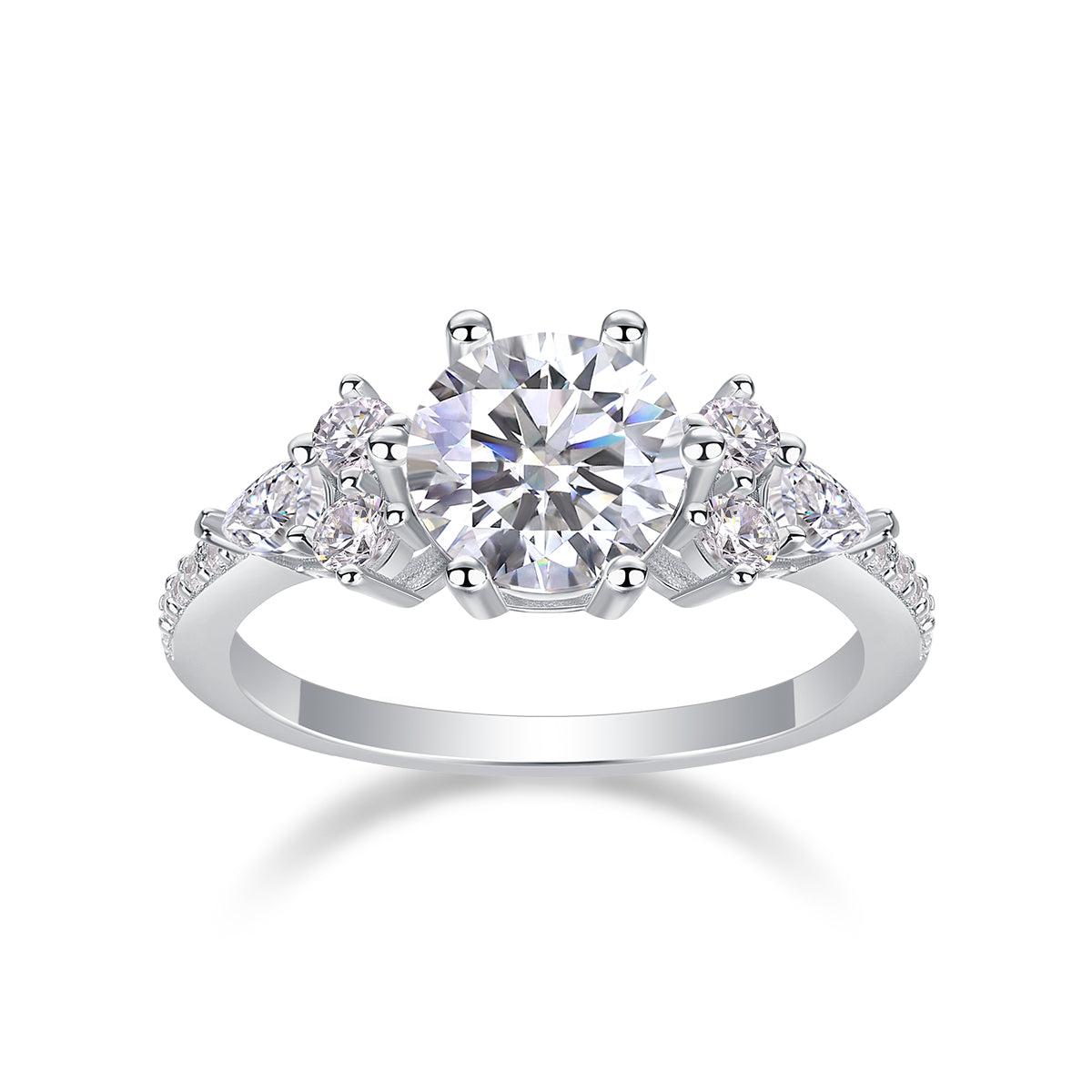 2 Carat Moissanite Silver Ring S925 Luxury Fashion Diamond Style