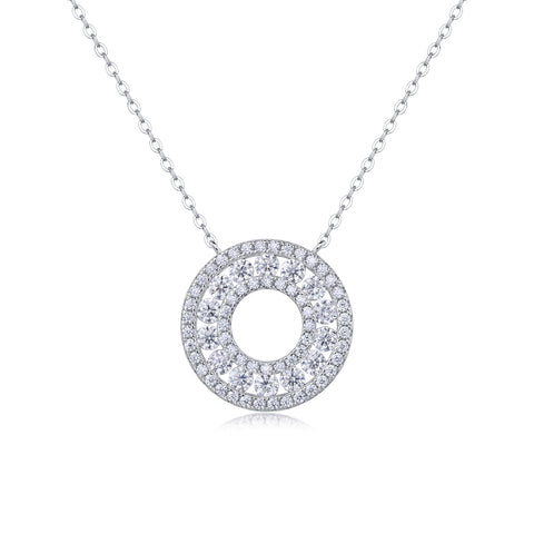 S925 Sterling Silver Moissanite Pendant Necklace Fashion Jewelry