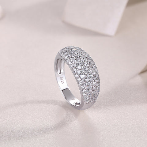 Moonlit Night Stars Moissanite Ring in S925 Sterling Silver Fashion Jewelry