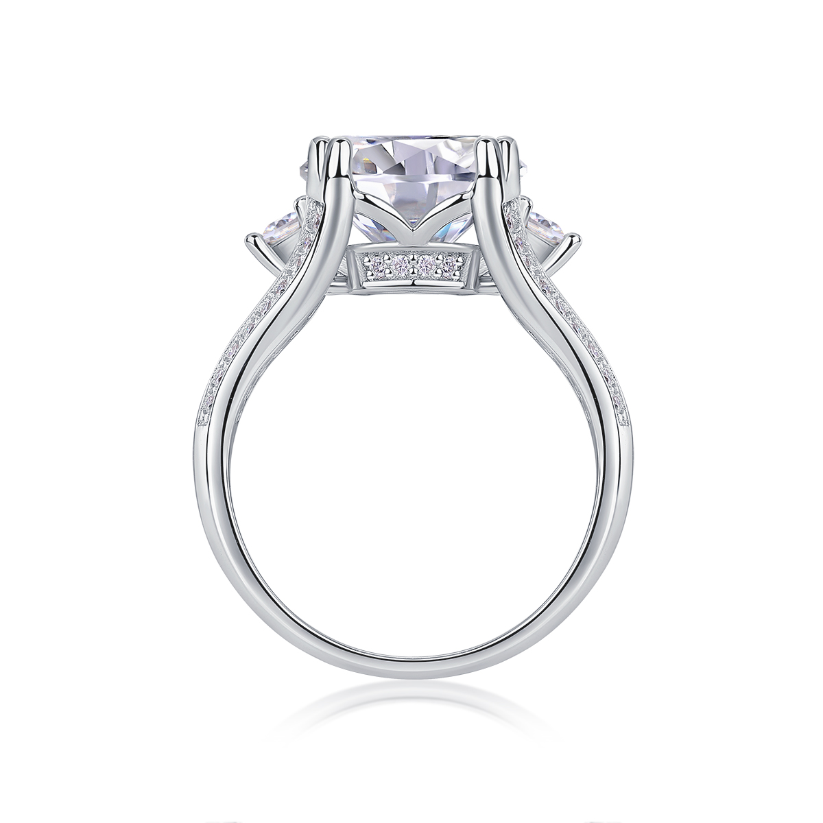 Elegant 5-Carat Moissanite Sterling Silver Ring for Bridal and Office Wear