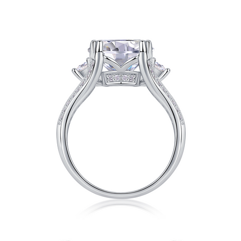 Elegant 5-Carat Moissanite Sterling Silver Ring for Bridal and Office Wear