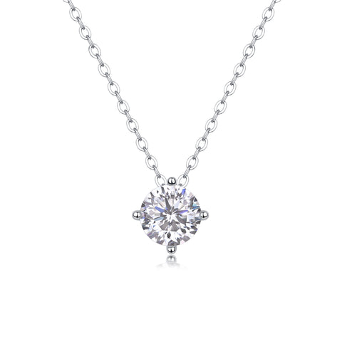 1True Heart Moissanite Pendant Necklace in S925 Sterling Silver Modern & Elegant