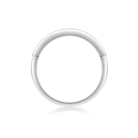 S925 Silver Moissanite Ring Modern Elegant Slim Band
