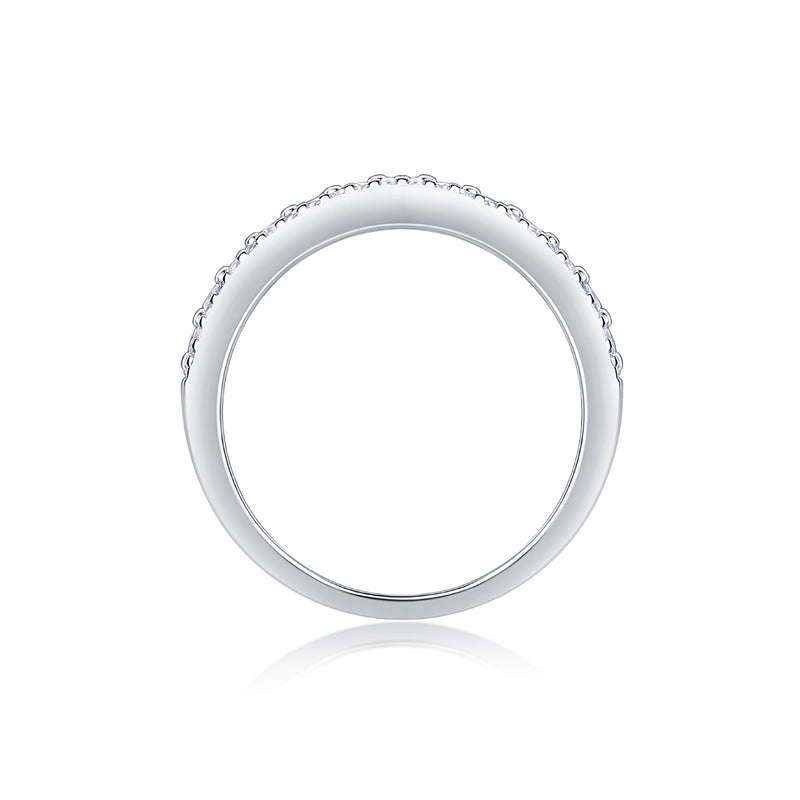 Multi-row Moissanite Silver Ring in S925 Sterling Silver Modern & Elegant Design - 1