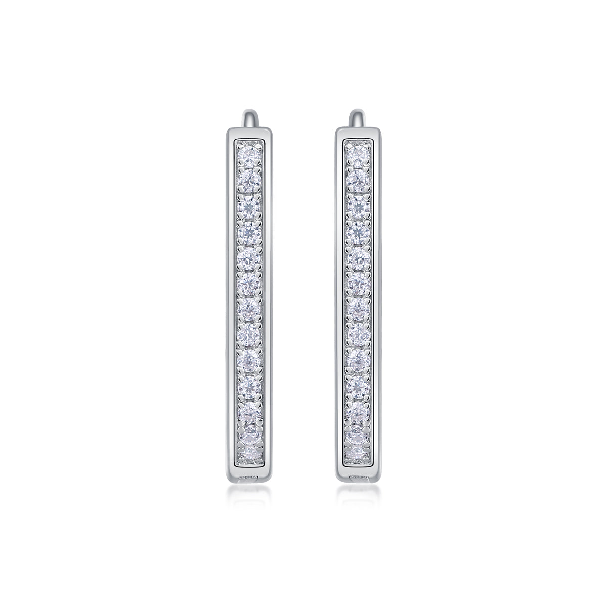S925 Sterling Silver Moissanite Stud Earrings Elegant Platinum-Plated Hoop Design