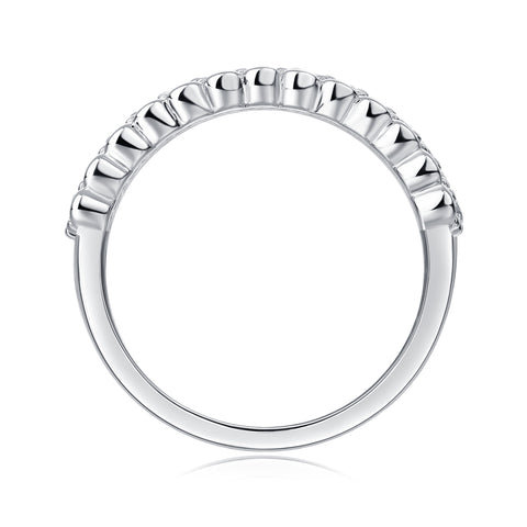 Multi-row Moissanite Ring in S925 Sterling Silver Modern & Elegant Fine Jewelry