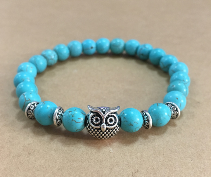 Natural Stone Owl Head Yoga Bracelet for Everyday Wear - 8