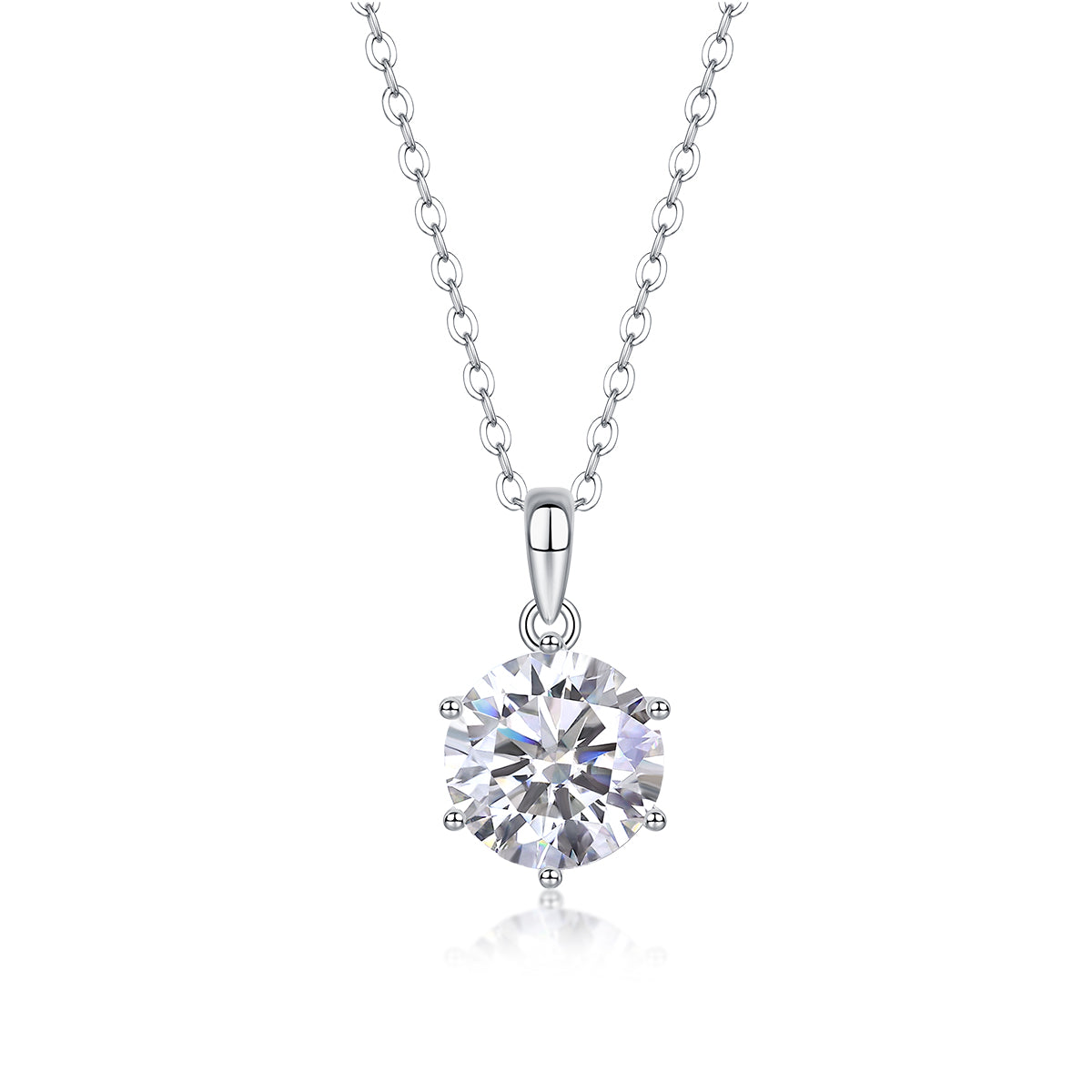 Luxurious Moissanite Pendant Necklace in S925 Silver with Dancing Diamond Effect