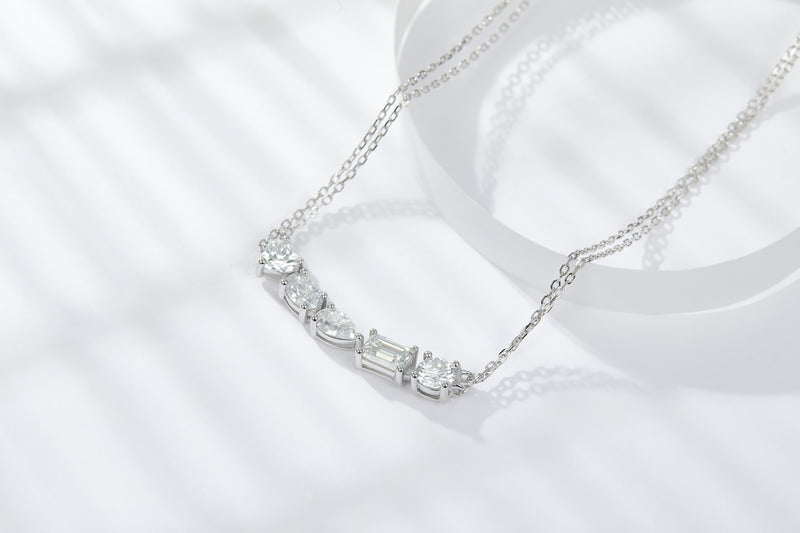 1Galaxy Moissanite Pendant Set in S925 Sterling Silver with Platinum Plating - 1