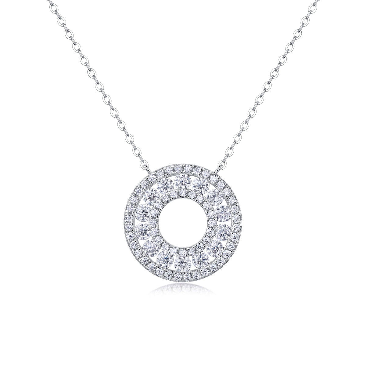 Luxury Moissanite Pendant Necklace in S925 Silver 40cm Chain