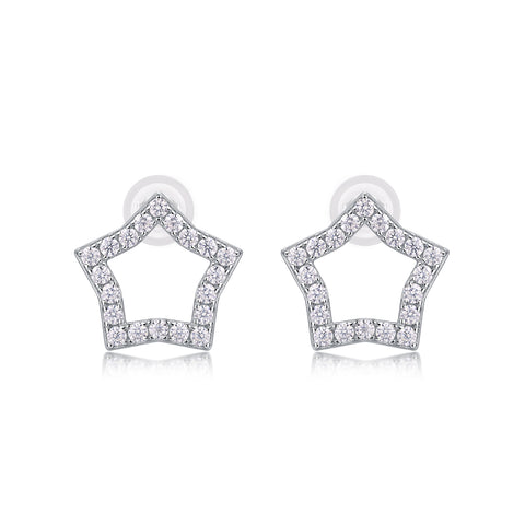 Star-Shaped S925 Sterling Silver Moissanite Stud Earrings Modern & Elegant