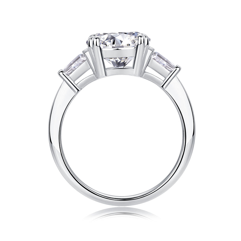 3-Carat Moissanite S925 Sterling Silver Ring Modern Elegant Design - 3