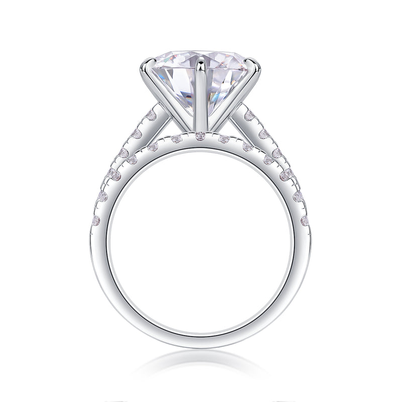 S925 Silver Moissanite Rings Set with 5 Carat Center Stone Modern Elegant Design - 1