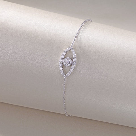 Luxury S925 Silver Moissanite Bracelet Elegant Eye Design