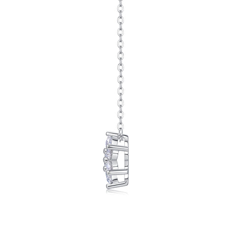 Snowflakes Fluttering Moissanite Pendant Necklace in S925 Sterling Silver