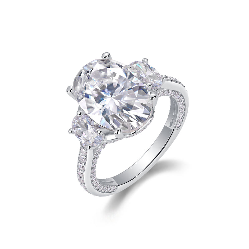1Crown Of Radiance Moissanite S925 Sterling Silver Oval Cut Ring - 2