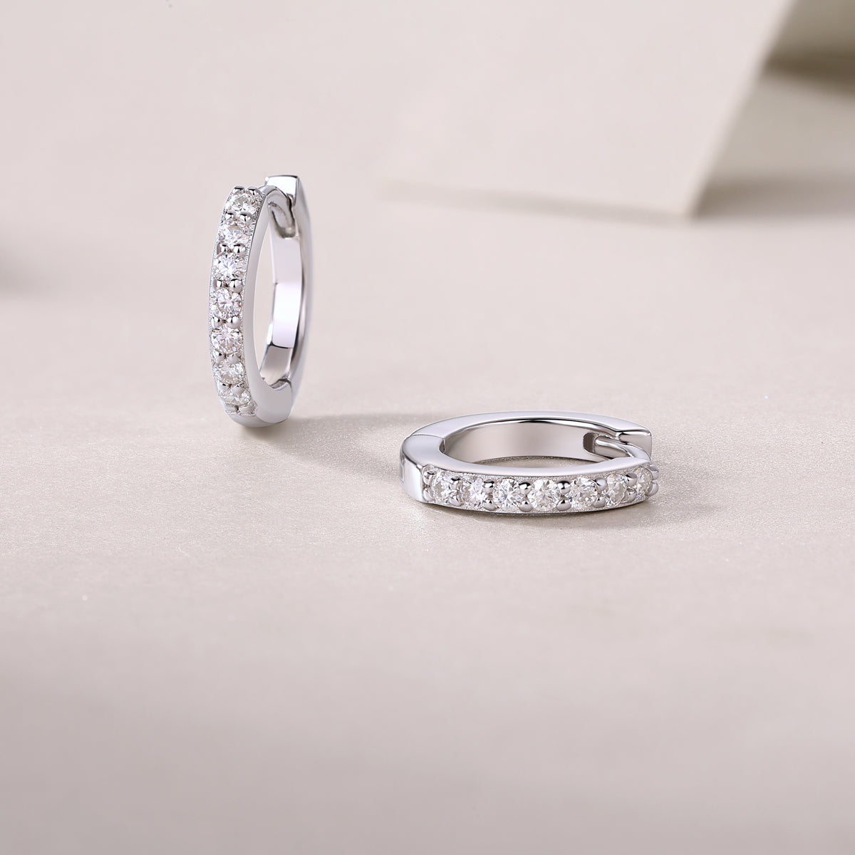 S925 Silver Moissanite Hoop Earrings Luxury Studs