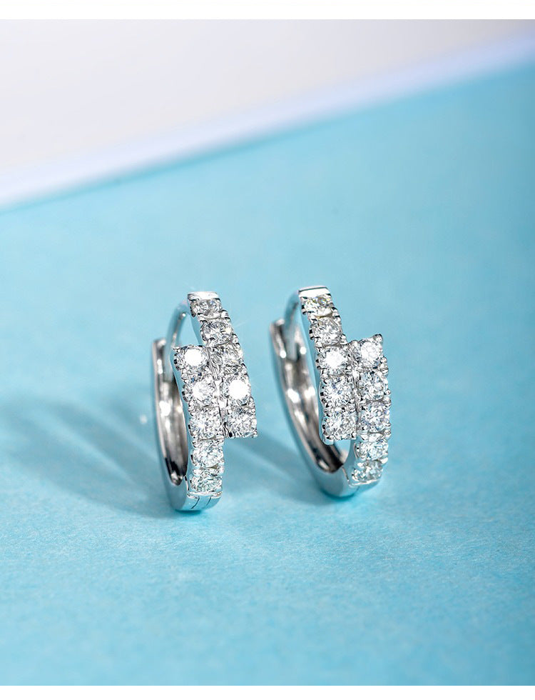 Small Copper Ear Clip Earrings with White Gold Finish for Women - 6