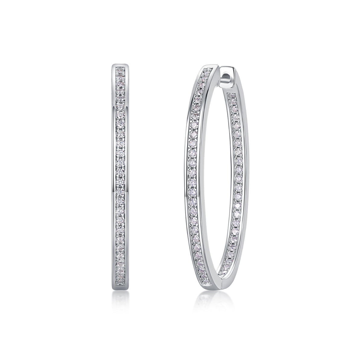 S925 Silver Moissanite Stud Earrings Luxury Fashion Diamond-Inlaid