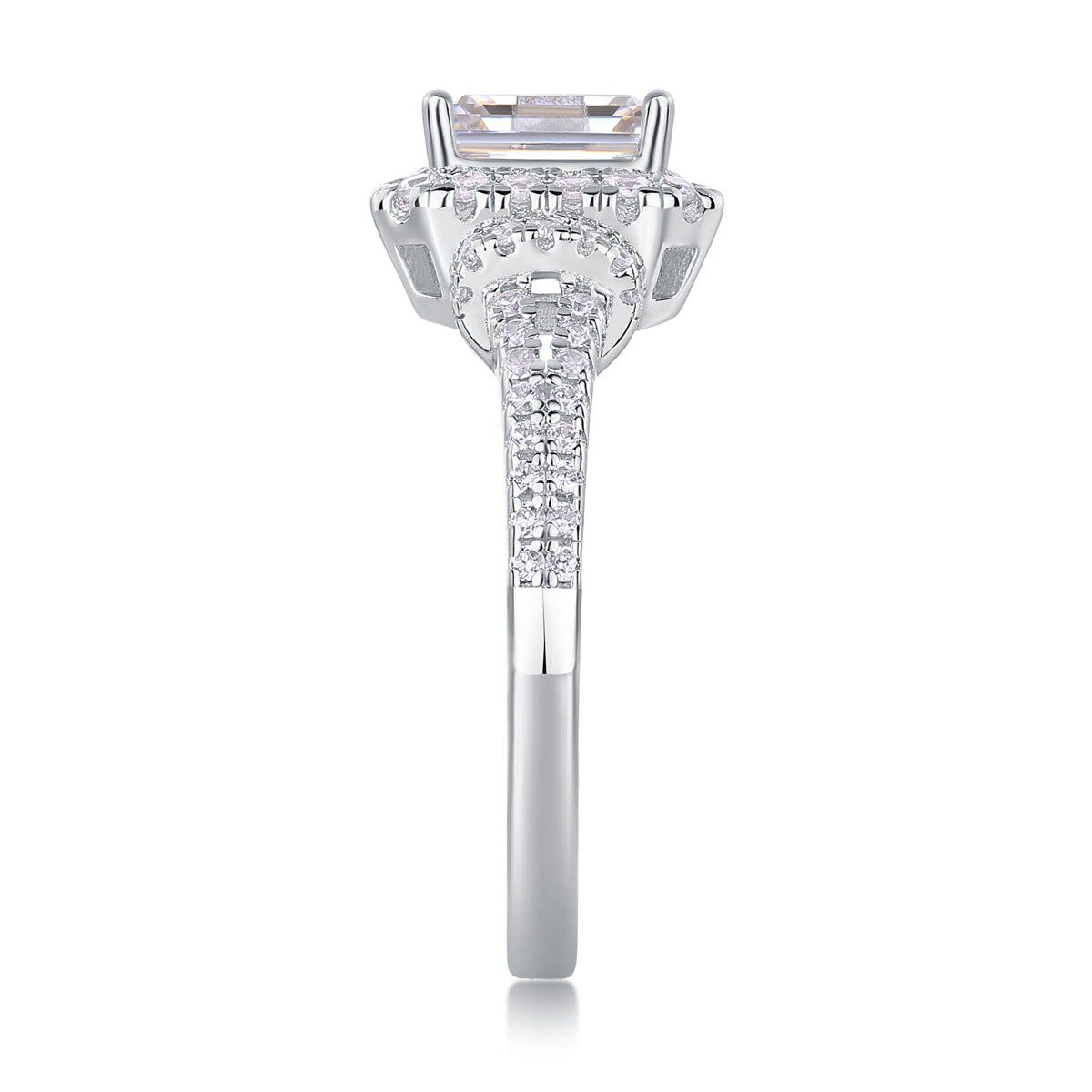 Luxury Octagonal Moissanite Ring in S925 Silver