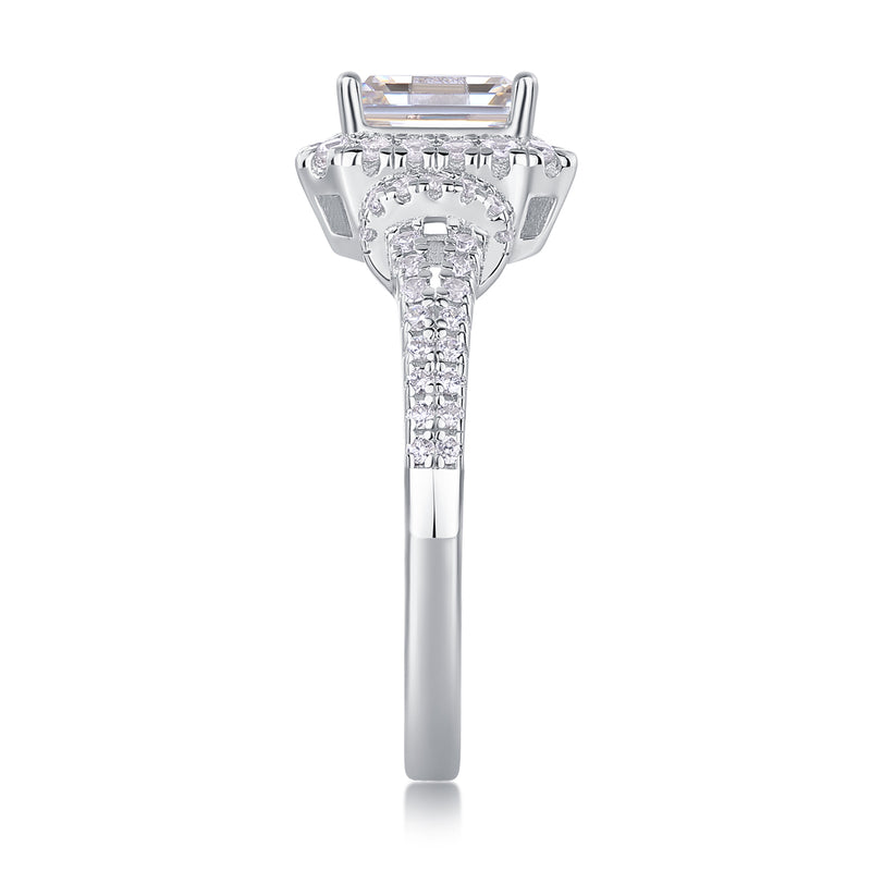 Luxury Octagonal Moissanite Ring in S925 Silver - 6