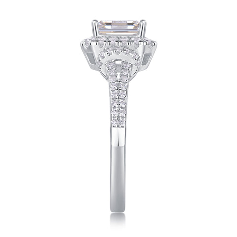 Luxury Octagonal Moissanite Ring in S925 Silver