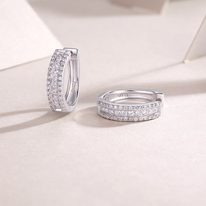 Luxury Moissanite Stud Earrings in S925 Silver Elegant Night Style - 4