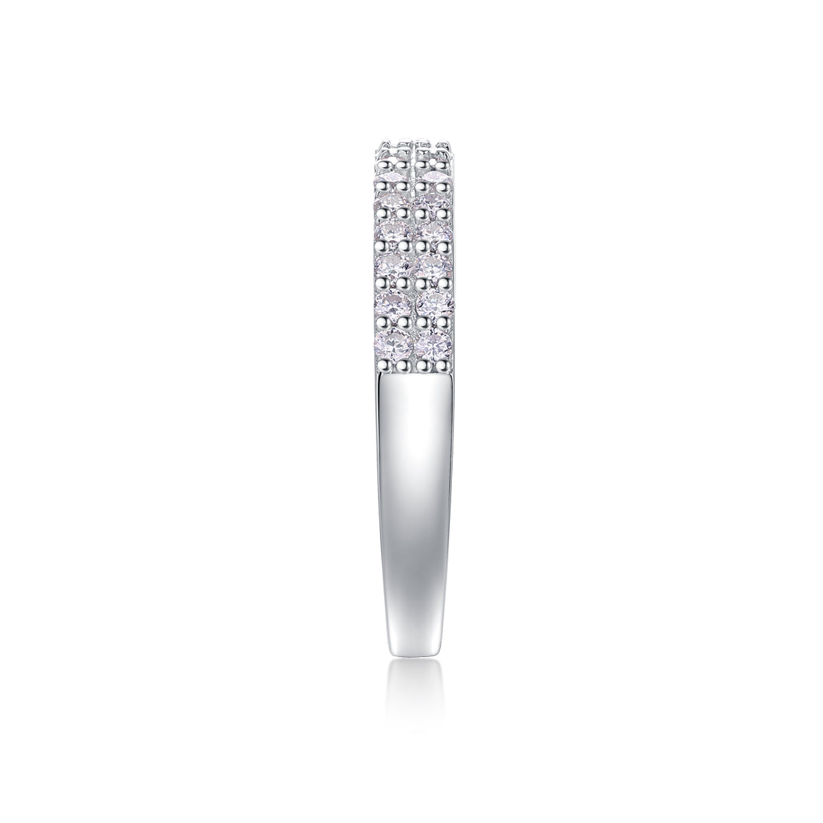 Double Row Moissanite Silver Ring S925 Luxury Fashion Jewelry