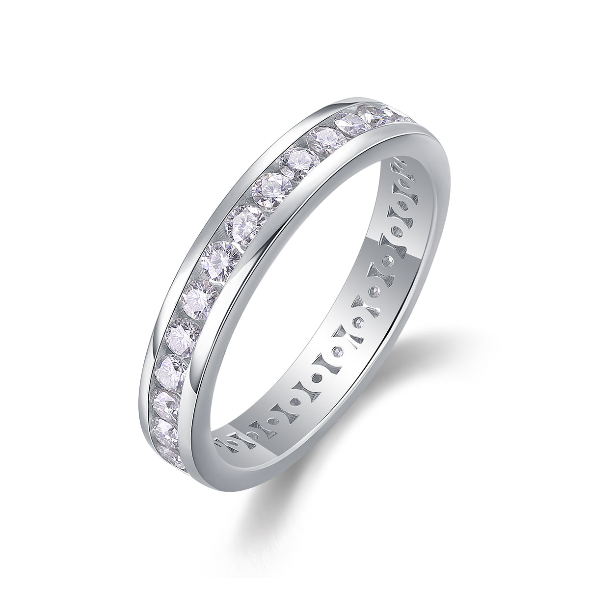 S925 Silver Moissanite Ring Luxury Fashion Band