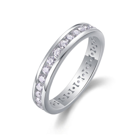S925 Silver Moissanite Ring Luxury Fashion Band